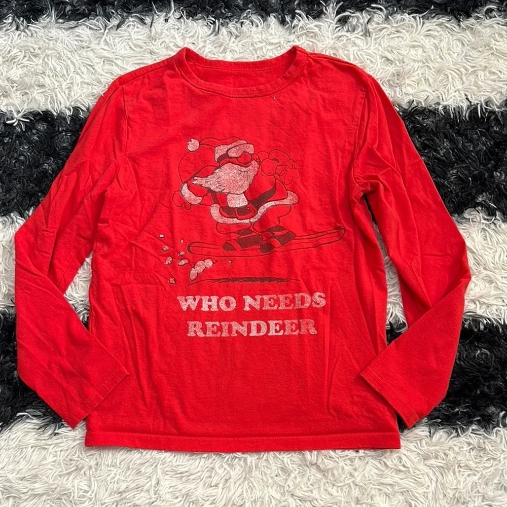Gap Kids “Who Needs Reindeer?” Long Sleeve Shirt, Large (10-11)